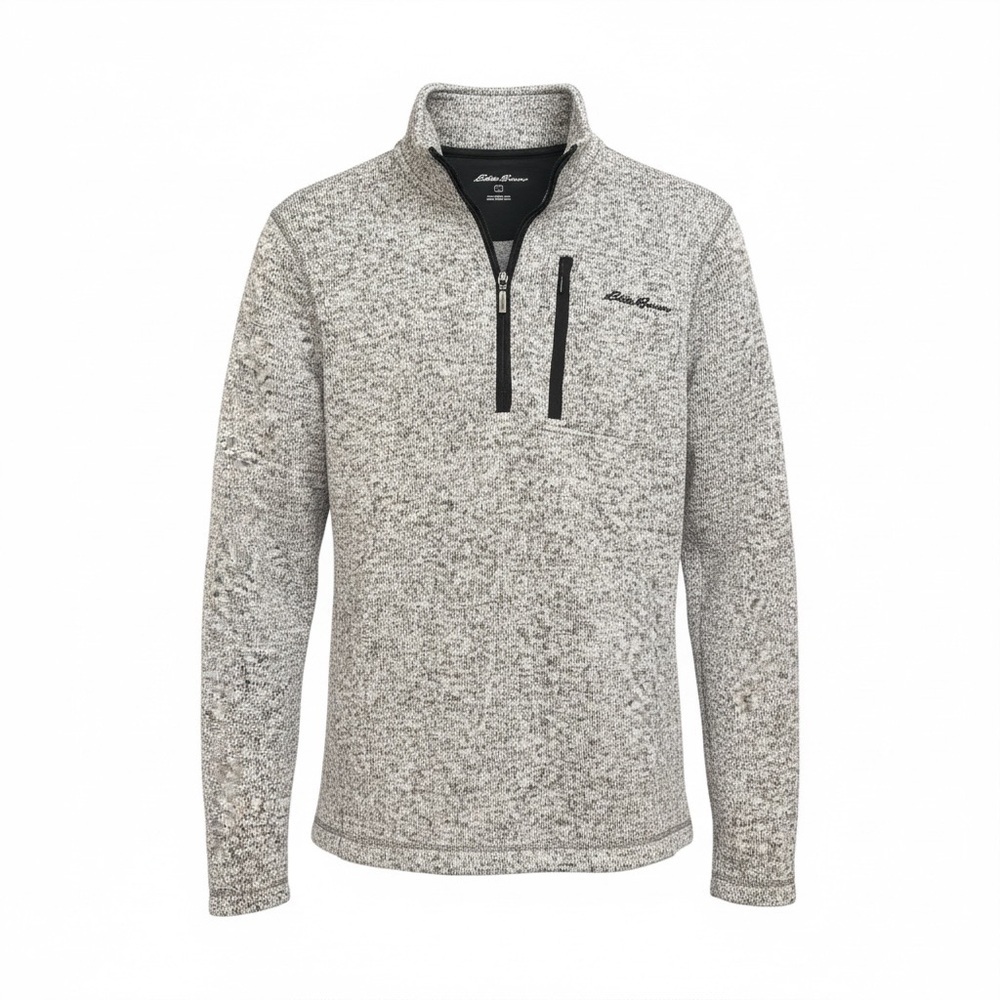 Eddie Bauer Heathered Gray Half-Zip Women’s Small Fleece Soft & Warm Unisex